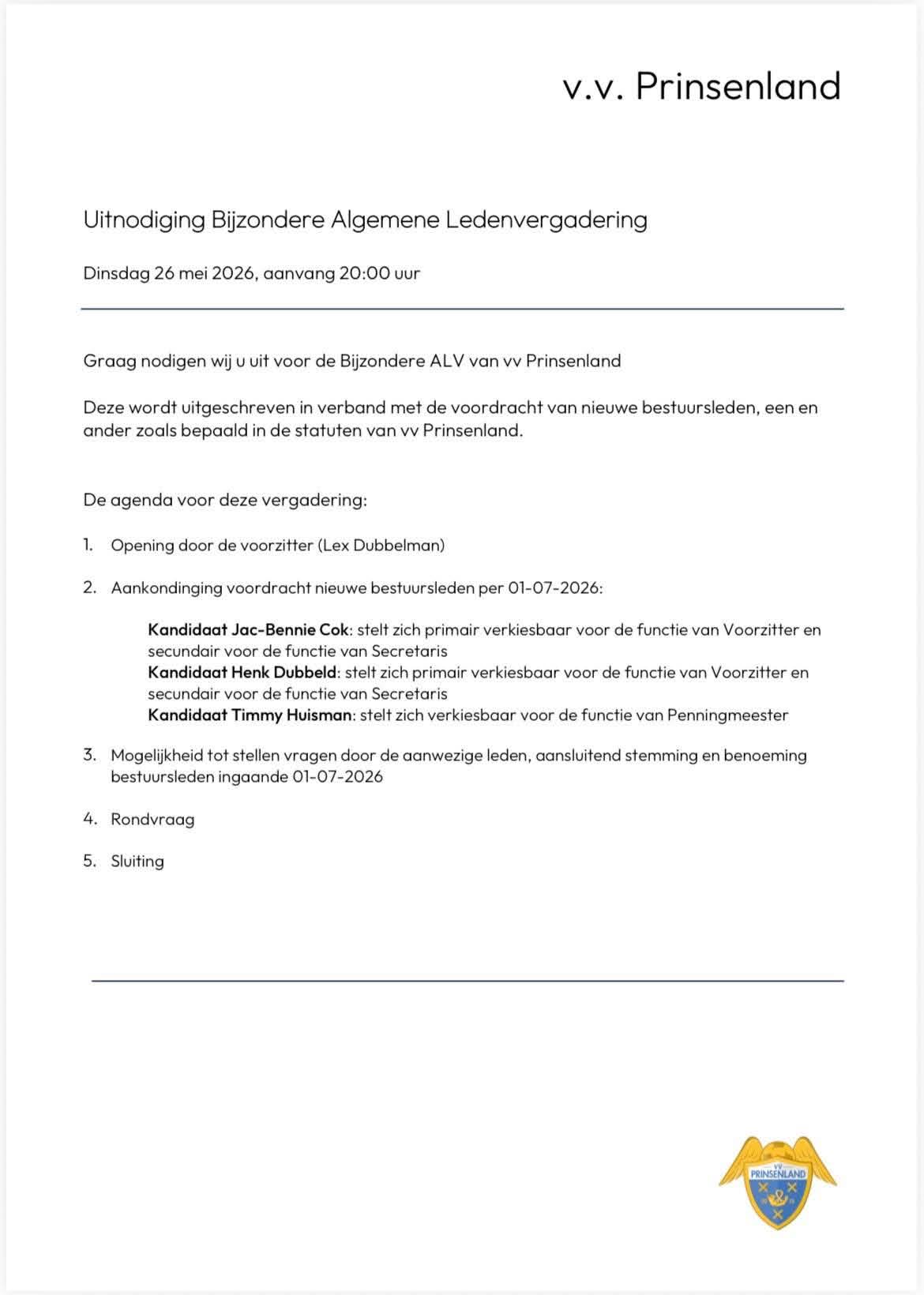 Bijzondere Algemene Ledenvergadering